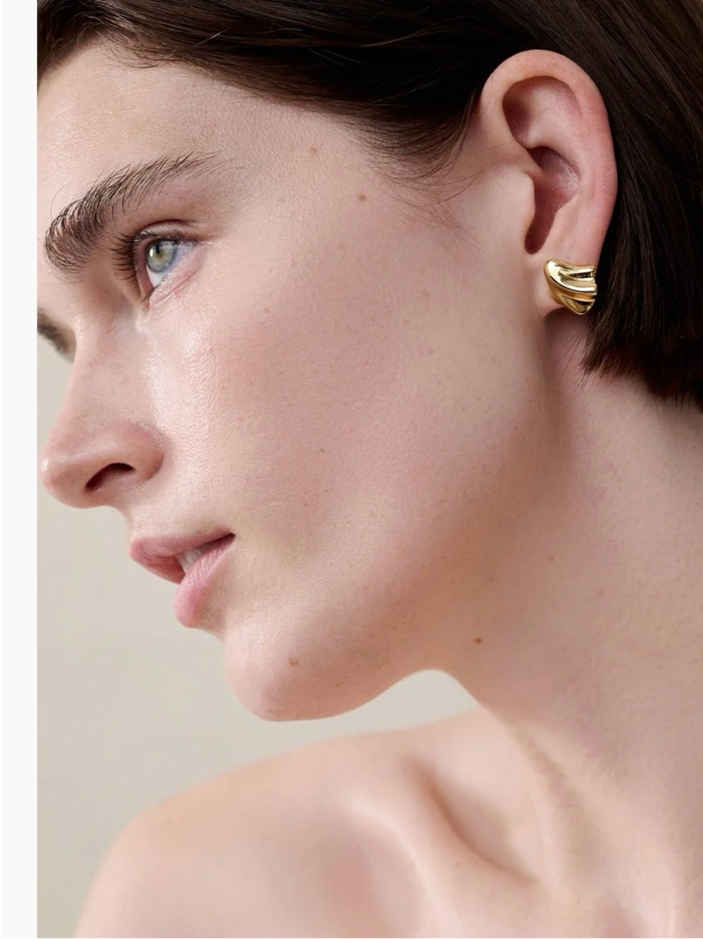 BNIB Jenny Bird Zoe Silver Earrings - Sculpted Wave Shell Studs - Picture 5 of 5